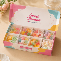 Boîte à bonbons personnalisée avec fenêtre transparente, laminée mate, de qualité alimentaire, pour emballages cadeaux