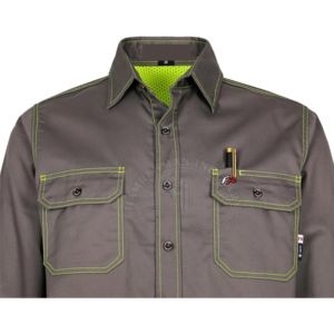 เสื้อเชิ้ตช่างเชื่อมผ้าฝ้ายทนไฟสำหรับงานก่อสร้าง  รับสกรีนโลโก้ - Product Image 3
