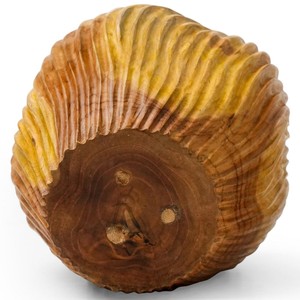 Bol en bois de teck artisanal en spirale |   Bol à fruits en bois naturel en gros - Product Image 2