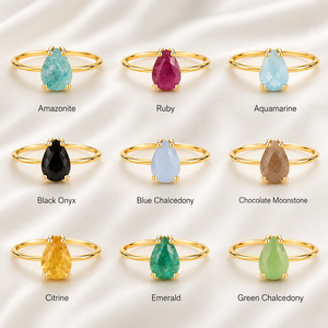 Vente en gros de bagues fines poire à facettes Amazonite pierre précieuse éternité Vermeil Prong Setting Sterling Silver-Bulk Supply Trusted Jewelry - Product Image 4