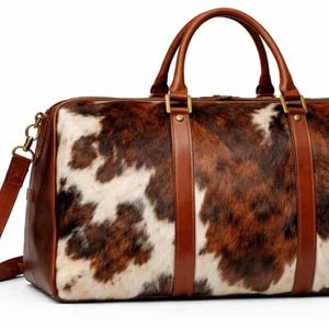 กระเป๋าหนังวัวแท้สไตล์วินเทจ สำหรับเดินทาง ท่องเที่ยว ขนาดใหญ่ จุของได้เยอะ ดีไซน์ทันสมัย มีซิป พกพาสะดวก น้ำหนักเบา ทำด้วยมือ - Product Image 1