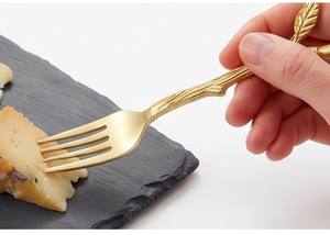 Juego de Cubiertos de Acero Inoxidable Chapado en Oro con Diseño de Rama, Apto para Lavavajillas, Cubertería para Boda, Cuchara, Cuchillo, Tenedor, 5 Piezas - Product Image 3