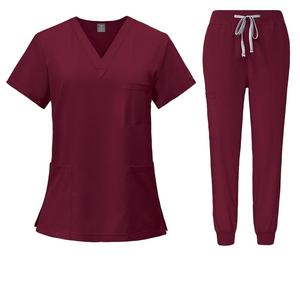 Conjunto de pantalón de enfermera con cuello en V Multicolor para mujer, ropa de trabajo médica de manga corta con accesorios para mascotas para uso hospitalario - Product Image 5