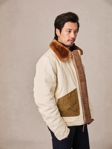 American Style Retro Casual <b>Workout</b> <b>Jacket</b> for Men 100% Cotton Thick Woven Embroidered Slim Fit Autumn OEM Service - Product Image 5