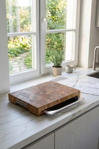 Tabla de Cortar Rectangular de Acacia Hecha a Mano, Resistente, Duradera, Apta para Lavavajillas, Tabla de Cocina para Cocinar en Casa - Product Image 2