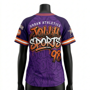 Camiseta de béisbol para mujer de poliéster premium con paneles raglán y ribetes en rosa y negro, logotipo personalizado con estampado térmico, camiseta de béisbol de algodón para mujer - Product Image 4