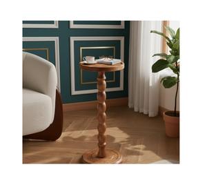 Mesa auxiliar de madera refinada y hecha a mano, diseñada para complementar los estilos de interior modernos, minimalistas, rústicos y clásicos. - Product Image 1