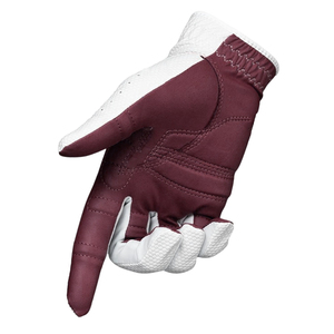 White Genuine Leather Golf Gloves <b>Full</b> Finger Non <b>Slip</b> Unisex Sports Glove With Breathable Fabric And Pull On Closure - Product Image 3