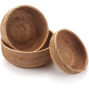 Cesta Redonda de Mimbre para Pan, Cesta de Servir Tejida a Mano para Exhibición en Panaderías, Mesa de Comedor y Uso en la Cocina - Product Image 4