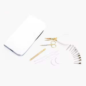Kit d'extension de cheveux professionnel de haute qualité en acier inoxydable avec pinces à extension à forte adhérence, accessoires de colle et outil de bouclage - Product Image 2