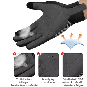 Cycling Gloves Full <b>Finger</b> Touch Screen Breathable Anti Slip Shockproof <b>Bike</b> Gloves for Road MTB Bicycle Riding Men Women - Product Image 4