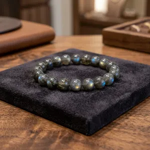 Fournisseur professionnel fabriqué Style classique Labradorite naturelle Agate pierre perles Bracelet en gros mode cristal - Product Image 2