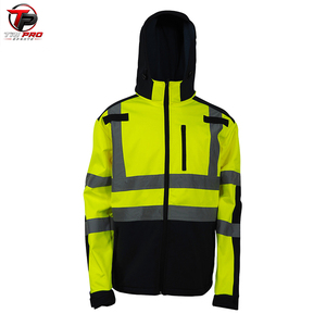 Chaqueta de seguridad con capucha de alta visibilidad, ropa de trabajo reflectante, chaqueta de advertencia con cremallera para construcción de carreteras y logística - Product Image 1