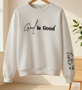 Sudadera de Cuello Redondo Extra Grande Estilo Vintage Minimalista para Mujer, Marca Hardihood International, Color Beige con Estampado Geométrico, Manga Larga, Tejida - Product Image 5