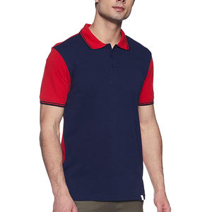 Nouveauté 2026 : Polos pour hommes 100 % coton, bleu et rouge, à manches courtes et col rabattable, pour le golf - Product Image 1