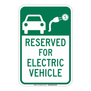 Señal de Estacionamiento Reservado para Vehículos Eléctricos, Resistente a la Intemperie, Señal de Advertencia para Interiores/Exteriores - Product Image 2