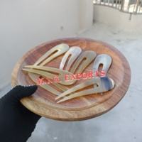Épingle à cheveux en corne de buffle naturelle, marron clair, écologique, faite à la main, moderne, durable, accessoire de mariage Feng Shui