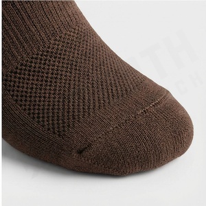 Brown Crew <b>Socks</b> With Geometric Pattern Knitted Polyester Spandex Hiking Breathable Autumn Adult Regular Style - Product Image 6