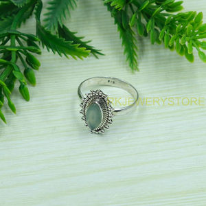 Anillo de Aguamarina, Anillo de Plata de Ley 925, Anillo Chapado en Oro Amarillo y Rosa, Anillos de Compromiso y Boda Hechos a Mano para Mujer, Novia - Product Image 3