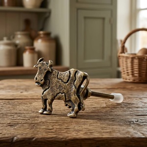 Ba <b>Rustic</b> Cast Iron Cow Shape Eco-Friendly Multi-Function Cabinet Handle Knob for Kitchen Furniture Decor - Product Image 3