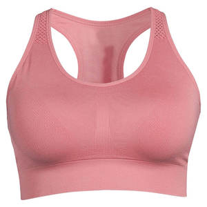 OEM Custom Plus Size Front Logo High Support Stretchy Breathable Wide Binding Scoop Neck Solid Sports <b>Bra</b> for Women - Product Image 5
