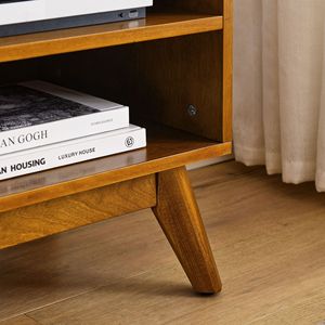 Mobile TV in Rattan Stile Mid-Century Modern da 59 Pollici, Mobile Intrattenimento da 65 Pollici, Console Multimediale per Soggiorno e Camera da Letto - Product Image 5