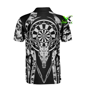 เสื้อโบว์ลิ่งผู้ชาย VIANTEX แบบสั่งทำพิเศษ พิมพ์ลายหัวกะโหลกด้วยความร้อน แห้งเร็ว ผลิตจากผ้าโพลีเอสเตอร์ถัก แขนสั้น สวมใส่สบาย - Product Image 6