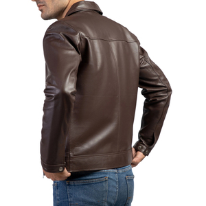 Veste d'hiver élégante pour homme, fabriquée en cuir véritable, offrant chaleur, durabilité et un style moderne et élégant pour un usage quotidien. - Product Image 3