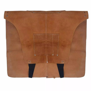 Cowhide Split <b>Leather</b> <b>Work</b> Shop Apron With <b>Tool</b> Pockets Heat and Flame Resistant Welding Apron Heavy Duty Firefighting Welders - Product Image 3