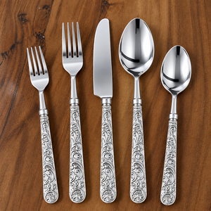 Luxury Royal Baroque <b>Gold</b> PVD Stainless Steel Cutlery Set | Vintage <b>Ornate</b> Floral Handle Flatware | Hotel Restaurant Wedding Tab - Product Image 3