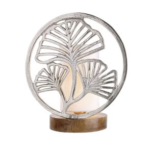 Ensemble de 2 ornements en aluminium thermolaqué en forme d'arbre avec base en bois, pour décorations de Noël et de Pâques - Product Image 6
