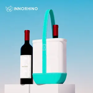 INNORHINO Bolsas de vino de lona resistentes reutilizables Bar Vino Bolsa de regalo promocional con logotipo personalizado