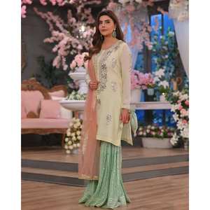 Zari & Sequins Embroidery Work <b>Party</b> <b>Jumpsuit</b> Set for Festive Wear - Product Image 4