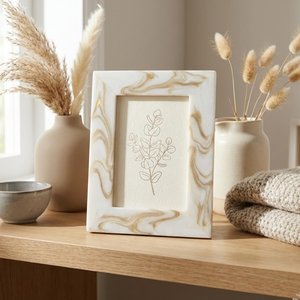 Handmade Resin Photo Frame with Natural Marble Style for Tabletop & <b>Wall</b> Hanging Home Decorative Art Piece at Factory Price - Product Image 2