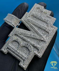 Custom Name Chain Iced Out Moissanite Diamond Pendant Hip Hop Necklace Silver Giftv - Product Image 2