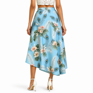 100% Cotton Women Hawaiian Luau Skirt Tropical Aloha Floral Custom Lightweight Breathable Autumn Beach Party Island Style - Product Image 3