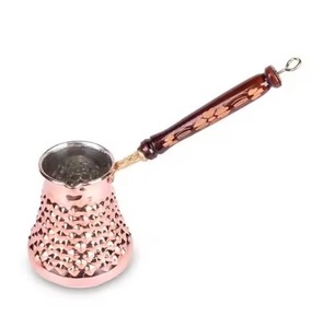 Attractive Texture Antique Copper Coffee Pot Handmade Copper Turkish Coffee Pot Cafes Use & Decor Greek <b>Tea</b> <b>Maker</b> With Handle - Product Image 4
