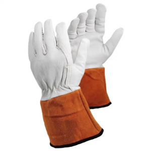 Top-Grade Cowhide Split Leather TIG Welding <b>Gloves</b> <b>Long</b> Lasting Flame Retardant Reflective Safety Gear for Welding Firefighting - Product Image 2