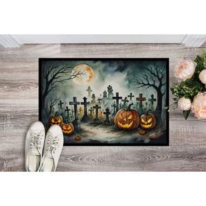 พรมเช็ดเท้าลายฮาโลวีนรูปสุสานน่ากลัวซักได้กันลื่นต่ำ24ชม. X 36W สำหรับประตูหน้าทางเข้าในร่มและกลางแจ้ง - Product Image 2