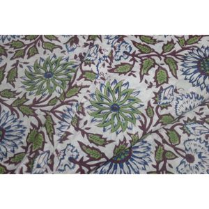 Tela de Algodón Estampada a Mano de Primera Calidad, Ligera, con Diseño Floral, para Confección de Vestidos para Niñas y Niños - Product Image 2