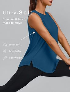 Womens Casual Tank <b>Top</b> Soft Cotton Crew <b>Neck</b> Comfortable Lightweight Breathable Quick Dry Eco-Friendly 180g Summer <b>Top</b> Custom - Product Image 5