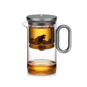 Teiera in Vetro Resistente al Calore da 500mL, Nero Canna di Fucile, con Interruttore Magnetico per Caffè e Acqua, Ideale per Regali e Feste - Product Image 1