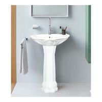 Lavabo sur pied en céramique moderne et élégant, 570x470x840mm, capacité 9L, forme ovale, facile à nettoyer, pour hôtel, salle à manger, salle de bain