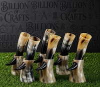 Corne à boire artisanale en corne de buffle avec support, forme naturelle, corne polie, corne à boire viking pour mariage, décoration de la maison, cadeau