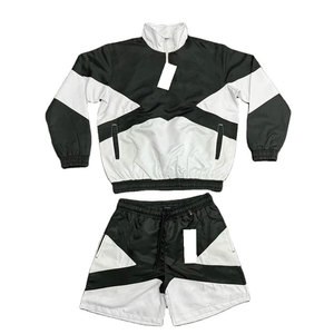 Ensemble de survêtement pour homme personnalisé, veste coupe-vent et short, ensemble deux pièces pour l'entraînement sportif d'été - Product Image 1