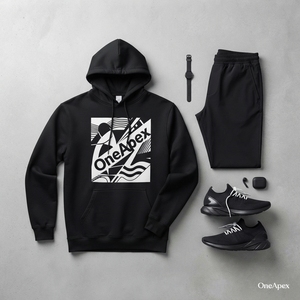 Sweat-shirt à capuche noir brodé pour homme en molleton de coton premium, style streetwear, avec logo personnalisé, vente en gros, tendance - Product Image 2