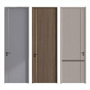 Puertas Interiores Modernas de Acero con Apertura Lateral para Hogar u Oficina, Resistentes a la Humedad y al Calor, Panel WPC con Chapa de Madera para Sala de Estar - Product Image 2