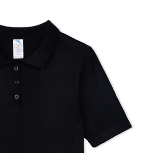 เสื้อถักผู้ใหญ่แบบสวมใส่สบาย สีพื้น ผ้าถักเนื้อนุ่ม ยับยาก 100% อะคริลิก แขนสั้น ติดกระดุมด้านหน้า ผลิตในเวียดนาม (ODM OEM) - Product Image 2
