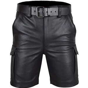 Shorts de course pour hommes en cuir de vachette, fabriqués en usine, de haute qualité, écologiques, teinture unie, style décontracté unique, séchage rapide, imperméables - Product Image 6