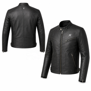 Veste de moto en cuir classique moderne |   Vert charbon noir |   Fabricant OEM ODM |   Qualité de conception haut de gamme |   Vêtements de course | - Product Image 2